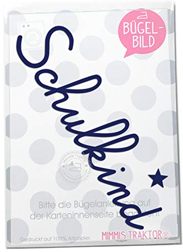 Bügelbild Schulkind m Stern 15 cm Flockfolie Aufbügler Applikationen Bügelsticker für Stoffe Textilien Kinder zum Aufbügeln Flicken
