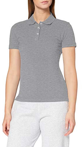 CliQue Damen Regular Fit Poloshirt,Grau (Grau), meliert, 44 EU (Herstellergröße:XX-Large)