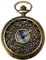 JewelryWe Taschenuhr Retro Blumenmuster Hohe Openwork Analog Quarz Uhr mit Halskette Kette Uhren Pocket Watch Geschenk Bronze