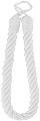 QPC DIRECT Twisted Cord Simple Plain Modern Thick Rope Curtain Tie Back, 60cm (White)