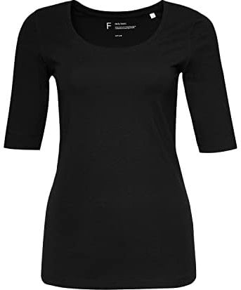 OPUS Damen Kurzarmshirt | Slim Shirt aus Jersey Black, 42