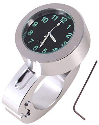 Keenso Motorrad Lenker Uhr, Universal 7/8-1 Zoll Lenker Wasserdicht Uhr mit Schraubendreher für Motorrad/Cruiser/Chopper