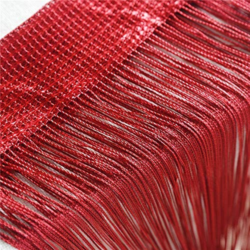 GLITZFAS Vorhänge 100 x 200 cm Fadengardine Fadenvorhang Wandvorhang Schaufensterdekoration, Dekorative Gardine Raumteiler Fliegenschutz für Hochzeit, Café, Restaurant (Rotwein)