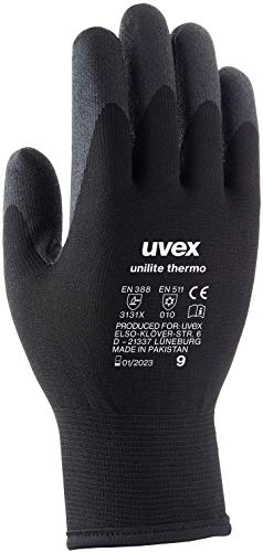 Uvex unilite thermo - Kälteschutzhandschuhe - Winterhandschuhe für trockene Umgebung - warm, gefüttert & lebensmitteleignet - 3 Paar - Schwarz - 11/2XL