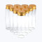 12pcs 50ml Botellas de Cristal Transparente con Tapa de Aluminio Dorado Frascos de Frascos de Vidrio Vacías, para Tarros de Dulces, Especias, Hierbas o té para Almacenamiento