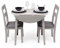 Homely - Conjunto de Comedor Dallas Grey Mesa de Comedor Redonda Extensible de 90 cm (17,5/55 / 17,5) cm y 2 sillas de Comedor de Madera Lacado en Gris
