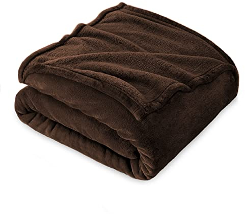 FARFALLAROSSA Kuscheldecke Flauschig 160 x 210 cm - XXL Fleecedecke Sofa Decken Couchdecke - Oeko-TEX - Super Weiche Fleecedecke als Sofaüberwurf - Wohndecke Braun
