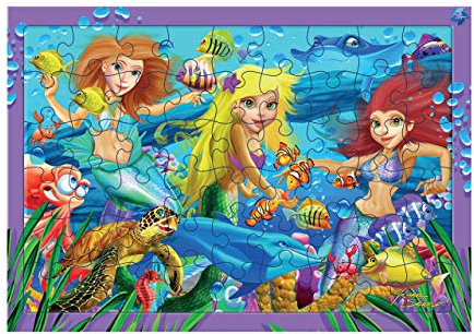 Deluxebase 3D LiveLife Tray Jigsaw Puzzle - Meerjungfrau-Magie. Lentikulares Puzzlespiel der Meerjungfrau-3D mit 40 Stücken! Tray Puzzle Range Originalvorlage genehmigt vom bekannten Künstler, Mi