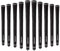 MAZEL Golf Non-slip Rubber Grip Set of 10 Midszie & Standardsize, Golf Club Grips with Cross Cotton Texture (Mid Size, Black)
