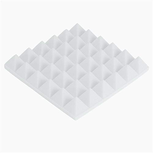 12 Stück Akustikplatten Schwamm Schallschaum-Pyramide absorbierend Schallschutz Schaumstoff 25 x 25 x 5 cm (weiß)