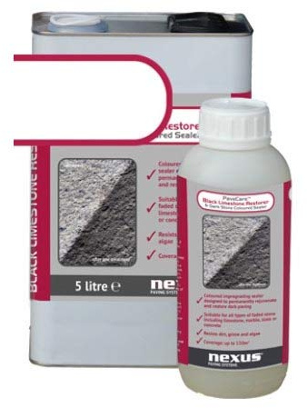 Nexus Black Limestone & Dark Paving Restorer and Sealer for All Types of Faded Dark Stone Including Limestone & Concrete Pavers - 1 Litre
