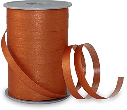 C.E. Pattberg Geschenkband Matt bronze, 200 m Ringelband Paperlook zum Einpacken von Geschenken, 10 mm Breite, Zubehör zum Dekorieren & Basteln, Dekoband für Präsente, zu jedem Anlass
