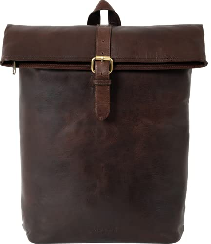 HOLZRICHTER Berlin Rucksack No 4-2 (M) marone - Vintage Rolltop Daypack handgefertigt aus Premium-Leder