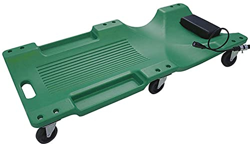 ARCH Kunststoff-Rollbrett Werkstatt Automotive, Mechaniker, Werkstatthocker des Mechanikers, Bequeme Board-Werkstattgarage, Mit Kopfstütze, 2 Speicherfächer Und LED-Leuchten (Color : Green)
