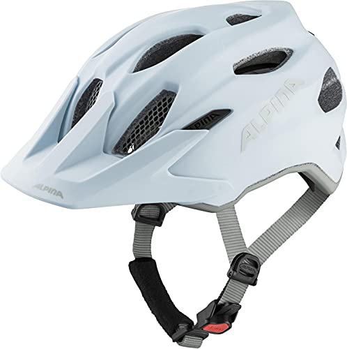 Alpina Carapax JR. - Leichter, Robuster & Sicherer Fahrradhelm Mit Fliegennetz & Optionalen LED-Licht Für Kinder, Dove Blue-Grey matt, 51-56 cm