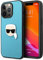 KARL LAGERFELD KLHCP13XPKMB Hülle für iPhone 13 Pro Max 6,7 blau Leather Ikonik Karl`s Head Metal