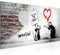 Runa Art Wandbild Banksy Graffiti Zitat Ratten 1 Teilig 100 x 40 cm Modern Bild auf Vlies Leinwand Street Art Loft Wohnzimmer Schwarz Grau Rot 040412a