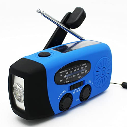 Tragbares Kurbelradio, Solar Radio Dynamo Mit Notfall LED Taschenlampe Solar Power-Notfunkgerät AM FM Multifunktionsradio mit 2000mAh Powerbank Outdoor Wandern Camping USB Wiederaufladbar Notfallradio