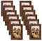 EXYGLO 12er Set Bilderrahmen 9x13 cm, Braune Fotorahmen Collage für 13x9 cm Fotos und Bilder, Dunkler Rahmen mit Plexiglas - Wand- oder Tischaufsteller