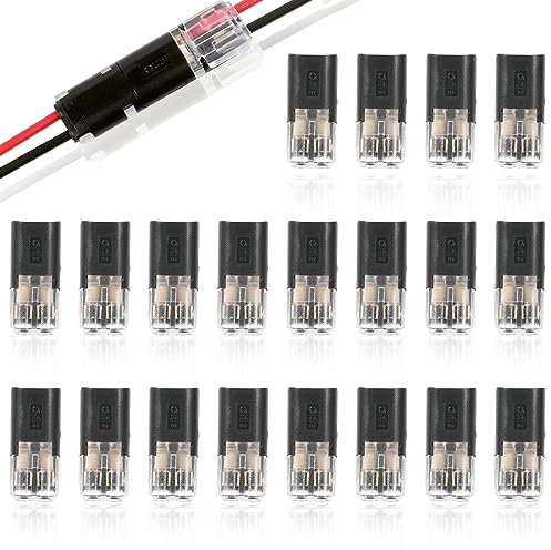 20 Stück 2 polig kabelverbinder Kabel Steckverbinder 2 Polig Stecker Steckverbinder Kabelverbinder 2 Polig 18-22AWG Kabel Crimp Anschluss Draht Schnellspleiß Steckverbinder Kabelverbinder
