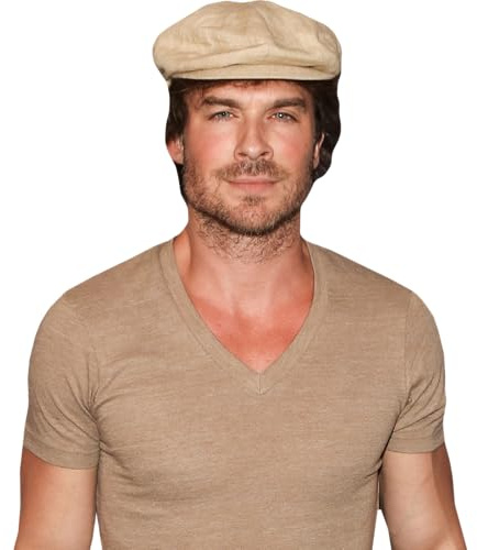 Ian Somerhalder (Flat Cap) Halber Körper Buddy Ausschnitt