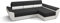 ALTDECOR Ecksofa mit Schlaffunktion und Bettkasten Corner Sofa Bett Eckcouch Couch L-Form Schlafcouch Ausziehbar Wohnlandschaft Schlafsofa Cauchsofa - REB-L3-251x140x88cm Schwarz/Weiß