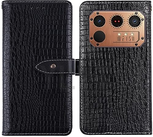 NESLIN Flip TPU Silikon Case Etui Schwarz Leder Tasche Schutz Hülle Für IIIF150 Raptor 6.8 inch Handy Horizontale Standfunktion Magnetverschluss Strapazierfähiger Cover