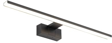 Licht-Erlebnisse LED Badlampe Wand 60 cm lang IP44 Schwarz 3000 K 850 lm warmweiß hell Aluminium Modern Spiegelleuchte Wandlampe innen Spiegel Badezimmer
