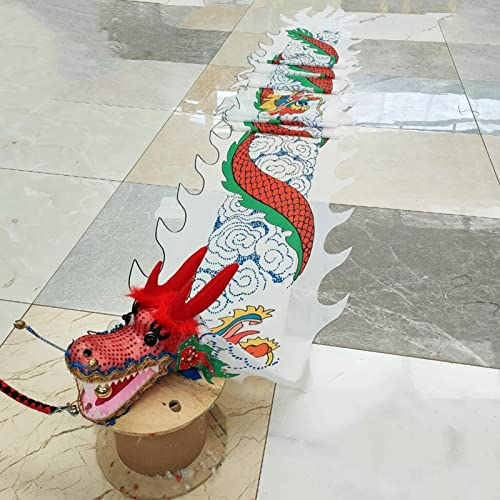 Ruban de Danse du Dragon - Danseur de Ruban de Corps de Dragon, Danseur de Tête de Dragon en Plastique Réel for Le Folk du Nouvel An Chinois, Serpentin en Soie Secouant Poi, Lavable (Couleur : Style3,