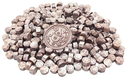 250pcs Wax Seal Beads,Octagon Sealing Wax Beads for Wax Seal Stamp,Wax Seal Beads with a Storage Box,Wax Sealing Beads for Making Wax Seals for Wedding and Party Invitations(Champagne)