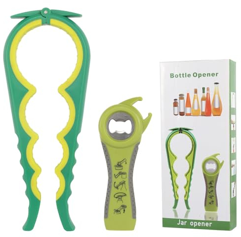 Multifunktions Flaschenöffner für Alle Dosen und Gläsern, Flaschenöffner für Senioren Papa Schraubdeckelöffner Glasöffner Deckelöffner Dosenöffner Manuell Flaschen öffner für Schraubgläser Praktisch