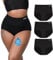 TIICHOO Periodenunterschwäsche Starke Blutung Hohe Taille Inkontinenz Pants Damen 3er Pack (36, Schwarz 3 Stück)