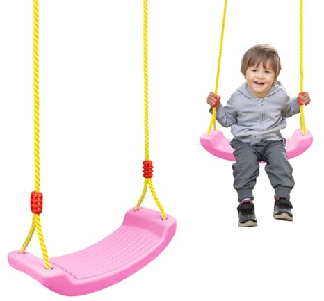 KalaDuck Sedile Altalena da Giardino per Bambini, Accessori per Corda Regolabile, Seggiolino per Carichi Pesanti, Gioco di Sabbia Cortile Esterno Interno per Ragazzi Ragazze (Rosa)