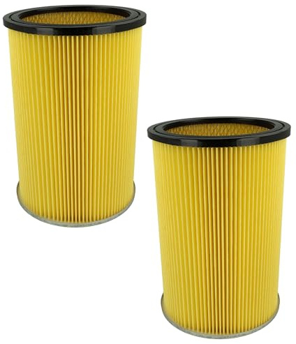 vhbw 2x Faltenfilter Ersatz für Thomas 195118 | 787115 für Nass- & Trockensauger - Patronenfilter Gelb Schwarz Abwaschbar