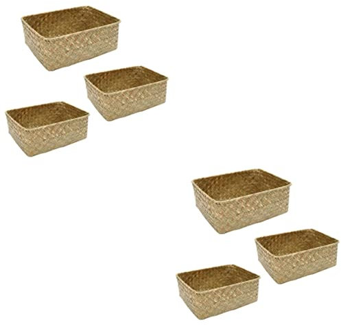 IMIKEYA 6 Stk Gewebter Kleinigkeiten-Organizer-Korb Aufbewahrungskorb Kindergarten-Organizer Magazinhalterung Vorratsbehälter Aufbewahrungskörbe für Regale Teehalter Weide