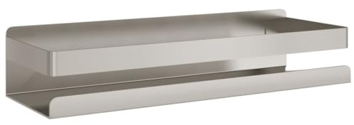 vidaXL Duschablage, Duschcaddy mit 2 Montagevarianten, Duschkorb ohne Bohren, Duschregal für Badezimmer, 30x10x6 cm Gebürsteter Edelstahl 304