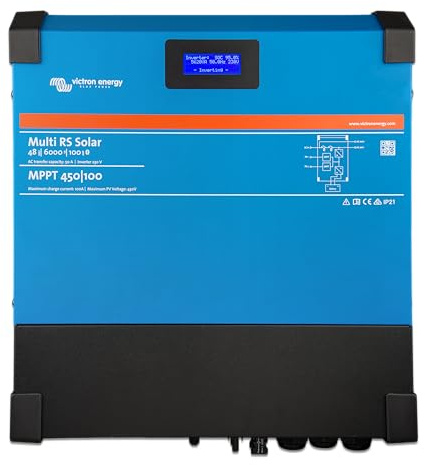 Victron Energy Multi RS Solar 48/6000/100-450/100 Wechselrichter/Ladegerät – 6000VA Nennleistung, 48V Batteriespannung & 100A Solar-Laderegler
