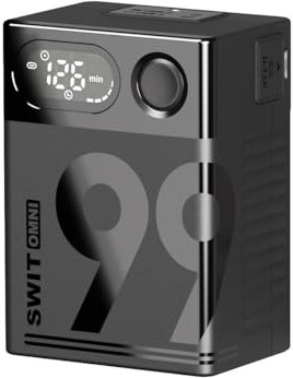 SWIT OMNI-99S V Mount Akku, 99Wh 6.9Ah 14.4V, Mini V Lock Akku mit 150W BP, D-TAP, 65W USB-C, 5V─2A USB-A und 5V-2A DC Port, OLED Bildschirm, für Kamera, Camcorder, Monitor, Filmemacher