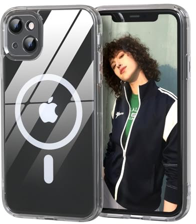Nupcknn für iPhone 13 Hülle Magnetisch mit Magsafe (TOP Militärschutz & Magnetkraft) Transparent Anti Vergilbung Handyhülle für iPhone 13 Durchsichtig Dünn Stoßfest Schutzhülle
