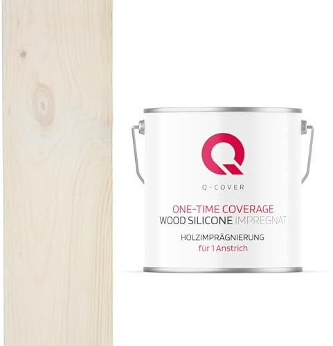 Q-COVER Holzimprägnierung Für 1 Anstrich | Weiß 5L | Holzschutz | 2 In 1 | Grundierung Mit Schutz | Farbimprägnierung | Imprägniermittel | Innen & Außen