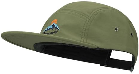 Clakllie Snapback 5 Panel Hats Flat Brim Baseball Cap Unisex Trucker Cap Unstructured Dad Cap Wasserdicht Basecap Herren,DFB3-Green