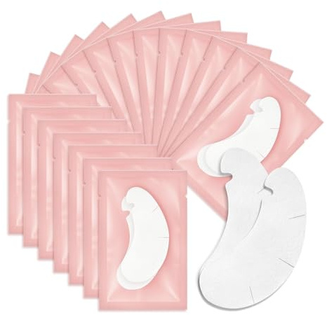 Eye Gel Pads 50 Pairs Under Eye Patches Eyelash Lash Extension | Under Eye Gel Collagen Under Eye Pads for Eyelash Perming Tinting Pro Salon and Individual Eyelash Extension (Pink)