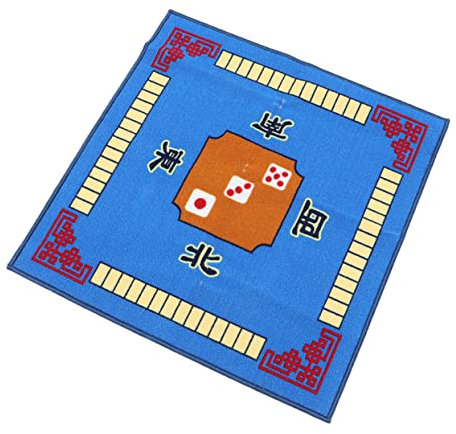 UPKOCH Mahjong Tischdecke Quadratisch rutschfest Polyester Anti-rutschmatte Mit Geräuschdämmung Für Mahjong Poker Domino Spiele Home Desktop Blau