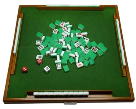 Mahjong Set Chinesisches Mahjong-Acryl-Mahjong Mit 144 Spielsteinen Und Klapptisch. Klassisches Tragbares Mah-Jongg-Spielset Mahjong Erwachsene