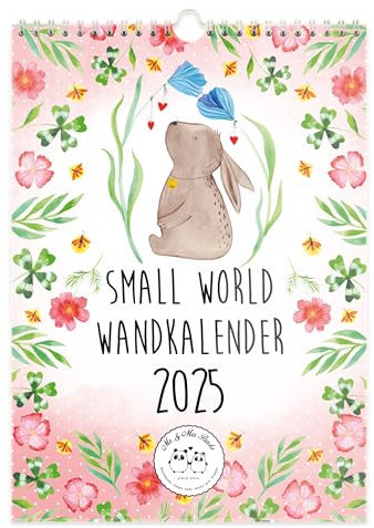 Mr. & Mrs. Panda A3 Wandkalender 2025 Small World Collection - Geschenk, Familienplaner Wand, Terminplaner Wand, Uni­kalender Wand, Reise­kalender