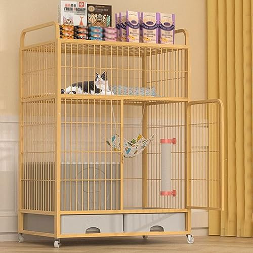 CVERTHAF Cages pour Chats d'intérieur avec bac à litière, Grandes Enceintes à Monter soi-même, Parc d'intérieur pour Chat, Fil métallique Amovible, chenils d'intérieur à Monter soi-même, Grand Lieu d
