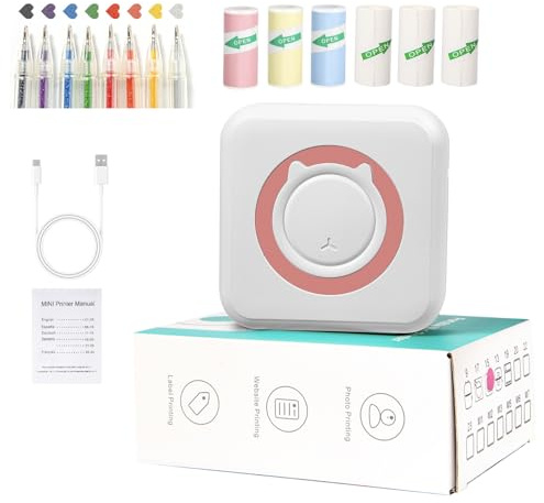 XDILIGS Mini Sticker Printer,Bluetooth Photo Printer,Portable Pocket Label Maker for School Supplies Anatomy Flashcards Ideal for Printing Study Notes,and Sticker printer Paper on iPhone Sticker Maker