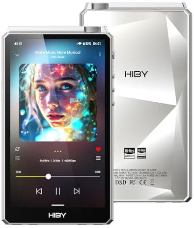 HiBy R6III 2025 DAP-Player, hochauflösender Audio-MP3-Player mit Klasse A & AB Amp/Android 12/Bluetooth 5.0/WiFi/64G + 2 TB erweiterbarer Speicher