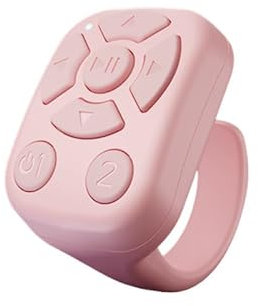 Scrolling Ring for iPhone - Wireless Rednote & TikTok Scrolling Ring, Bluetooth Page Turner for iPad and Kindle APP, Camera Shutter and Music Remote Controller, Android Scroll Ring (Pink) (Pink)