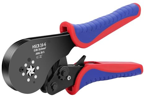 AOOWU Pinza Crimpatrice Esagonale, Strumenti di Crimpatura per Terminali da 0,08-16mm², Crimpatrice Capicorda Elettrica per Cavo Elettrici,Manutenzione del Elettrico